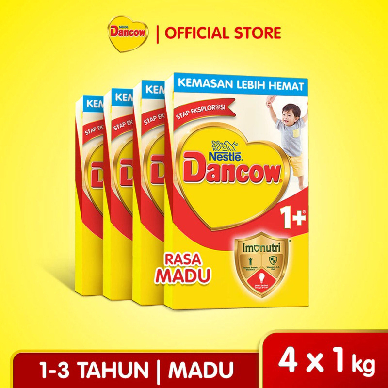 

Dancow 1+ Madu 1kg (Usia 1-3 tahun) Susu Formula Pertumbuhan Anak usia 1 sampai 3 tahun x 4 Box