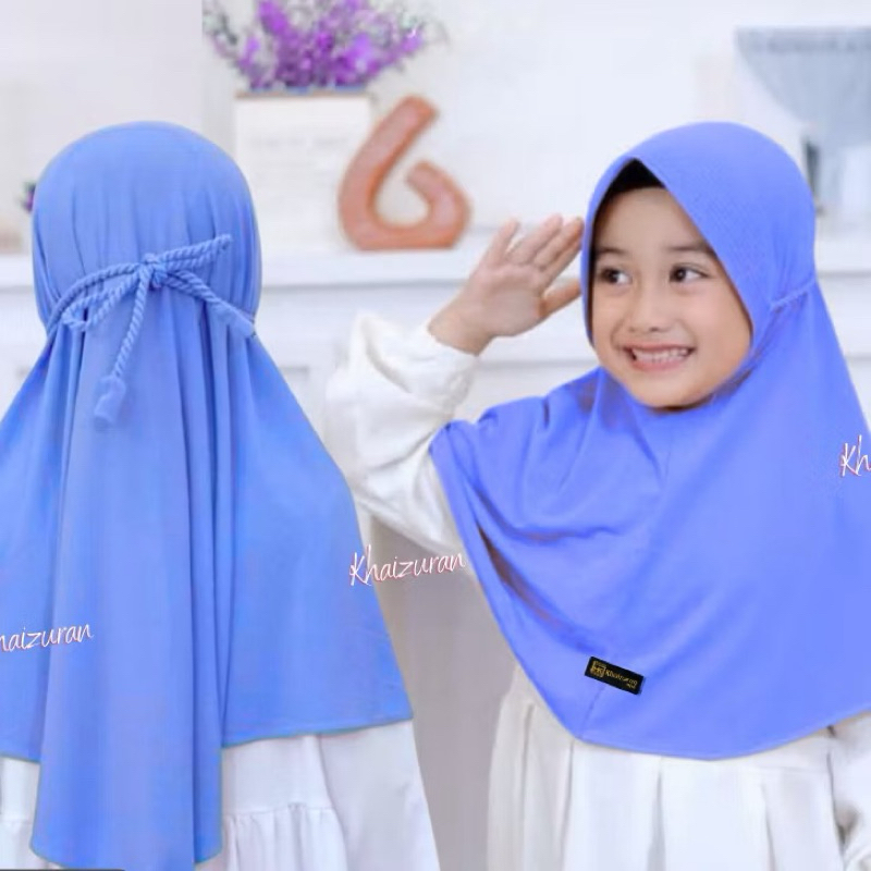 Jilbab tali ulir anak /hijab tali kepang KIDS /kerudung bergo ped ropel