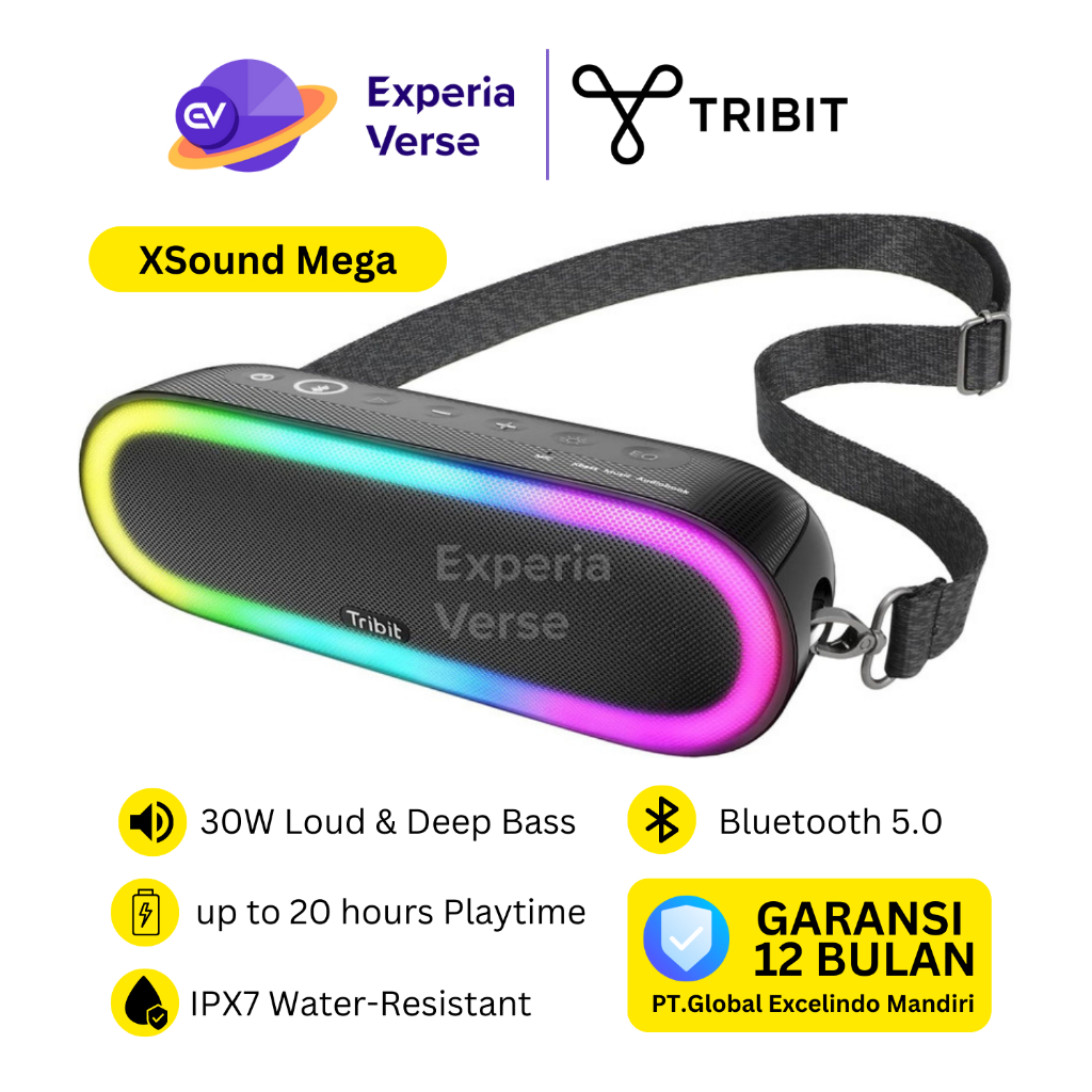 Tribit XSound Mega Portable Bluetooth Speaker 30W IPX7 - Hitam