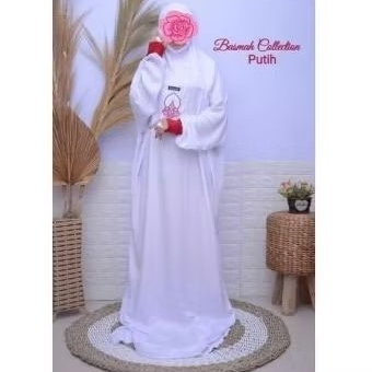 mukenah manset,putih series,mukenah hadromaut,ya basmah collection