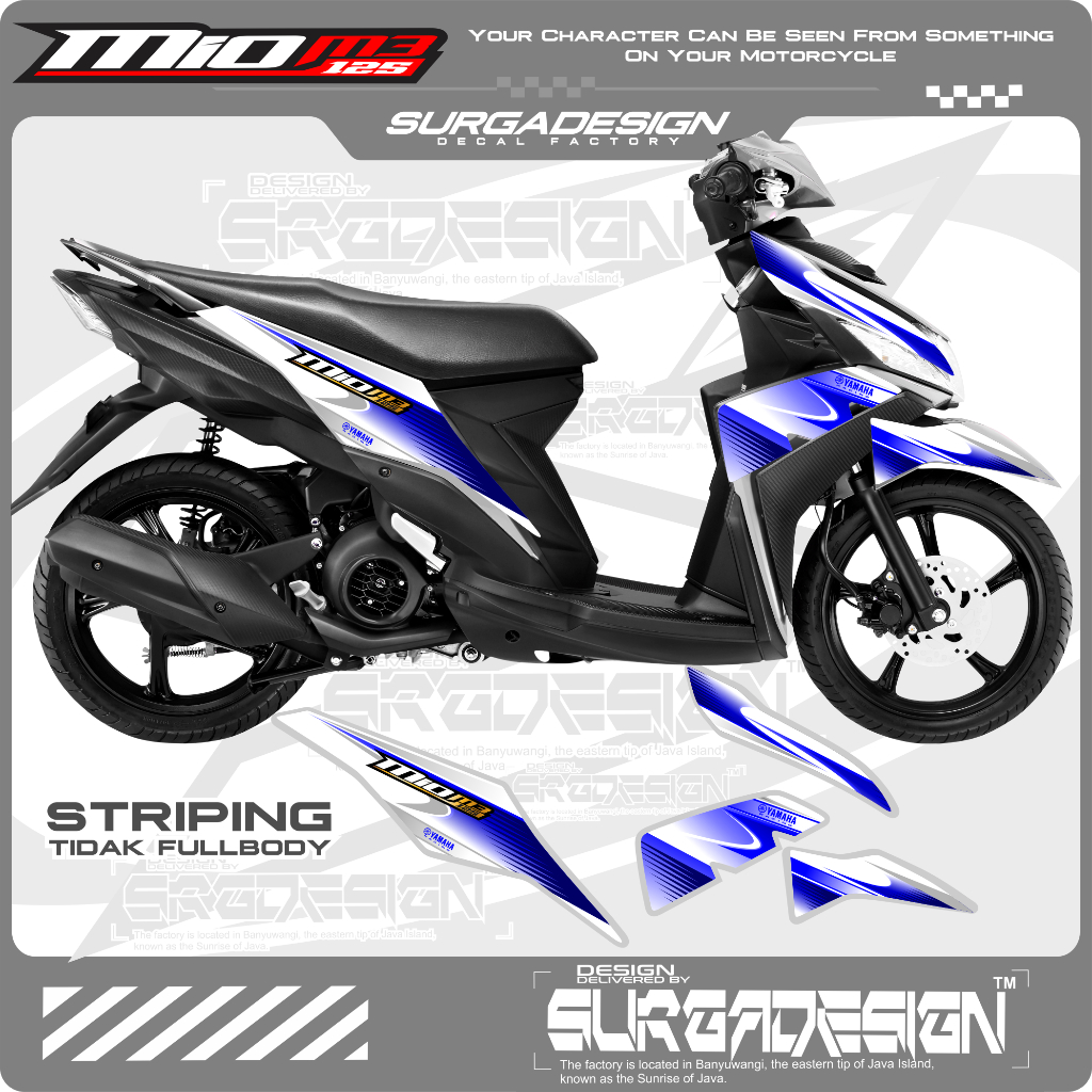 STRIPING MIO M3, STRIPING MIO M3 PUTIH, STRIPING MIO M3 TERBARU, STICKER MIO M3,STICKER MIO M3 PUTIH
