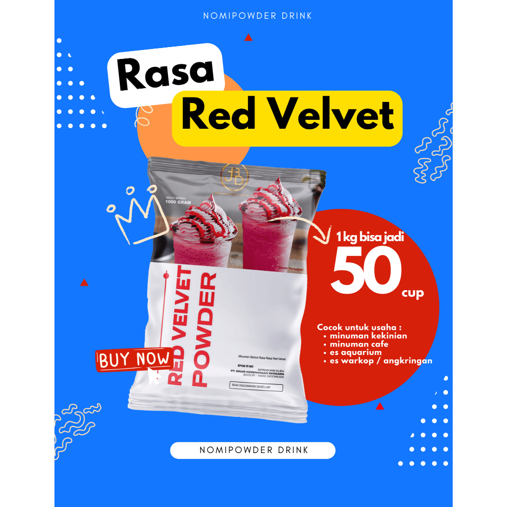 

Bubuk Minuman Premium REDVELVET -Jakarta Bubble Drink | BPOM&HALAL