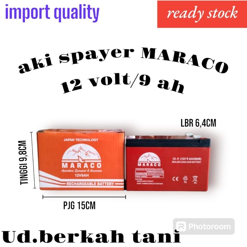 AKI MARACO 12 VOLT/9 AH - AKI ELEKTRIK - AKI SPAYER - AKI MOTOR LISTRIK - AKI MOTOR PCX/N MAX