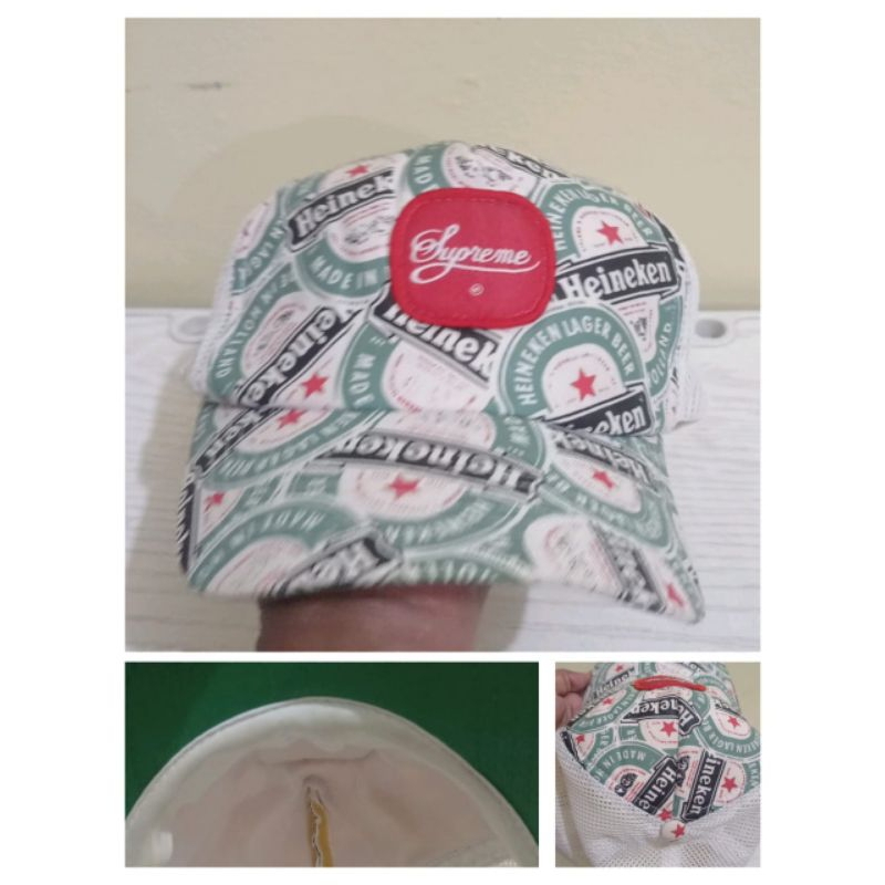 Topi Trucker Vintage Supreme X Heineken