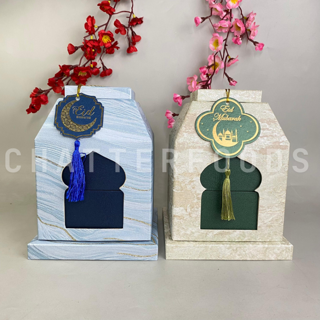 

Box Lebaran Kubah Masjid 2 Toples 500gr/ Kotak Thinwall Kue Kering Lebaran/ Hampers Lebaran Box Kue Kering