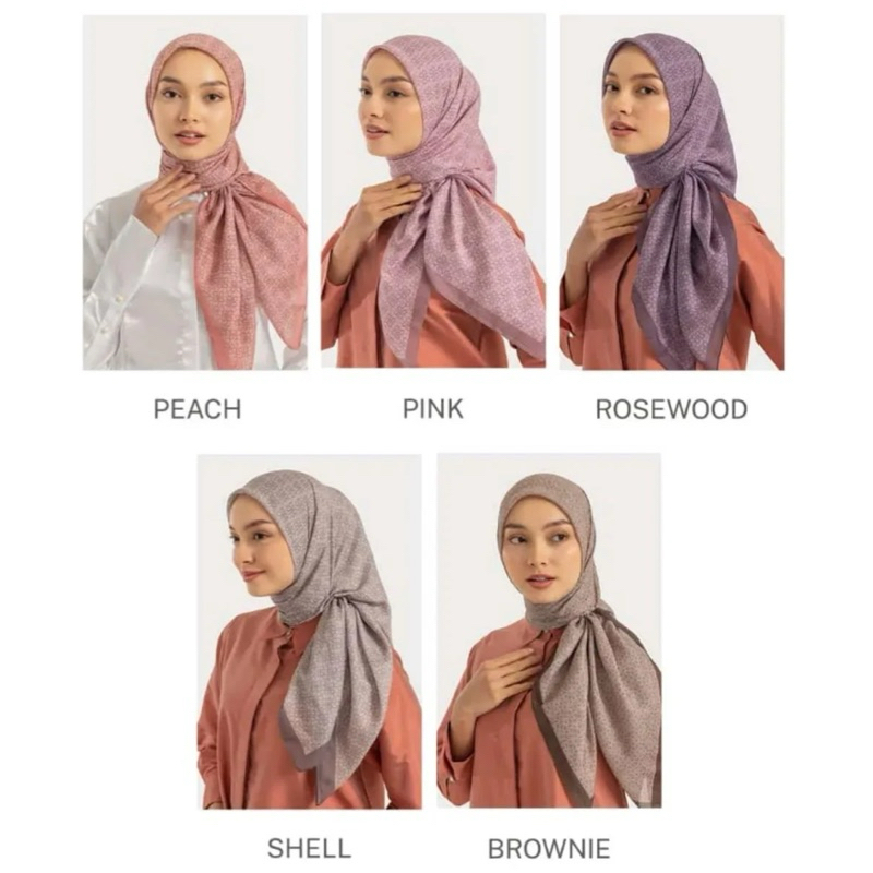 Ziyana Monogram Scarf Riamiranda Jacquard Segiempat Kerudung Voal Square Hijau Ria Miranda RM