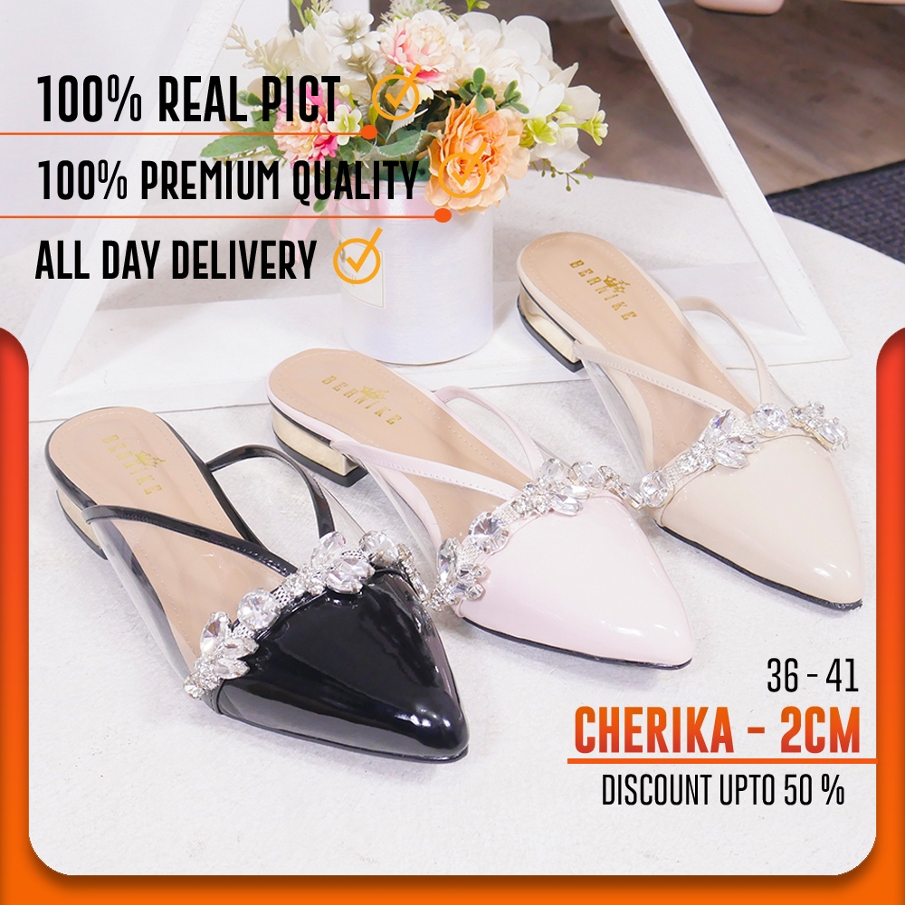 Sendal Heels Wanita 2 cm BRNK Sandal Hak Tinggi Pesta Nikahan Kawinan Wisuda B017