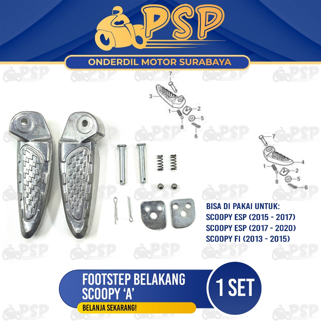 Footstep Belakang Scoopy FI "A" - Futstep Postep Barstep Pijakan Kaki Belakang Honda Scoopy ESP