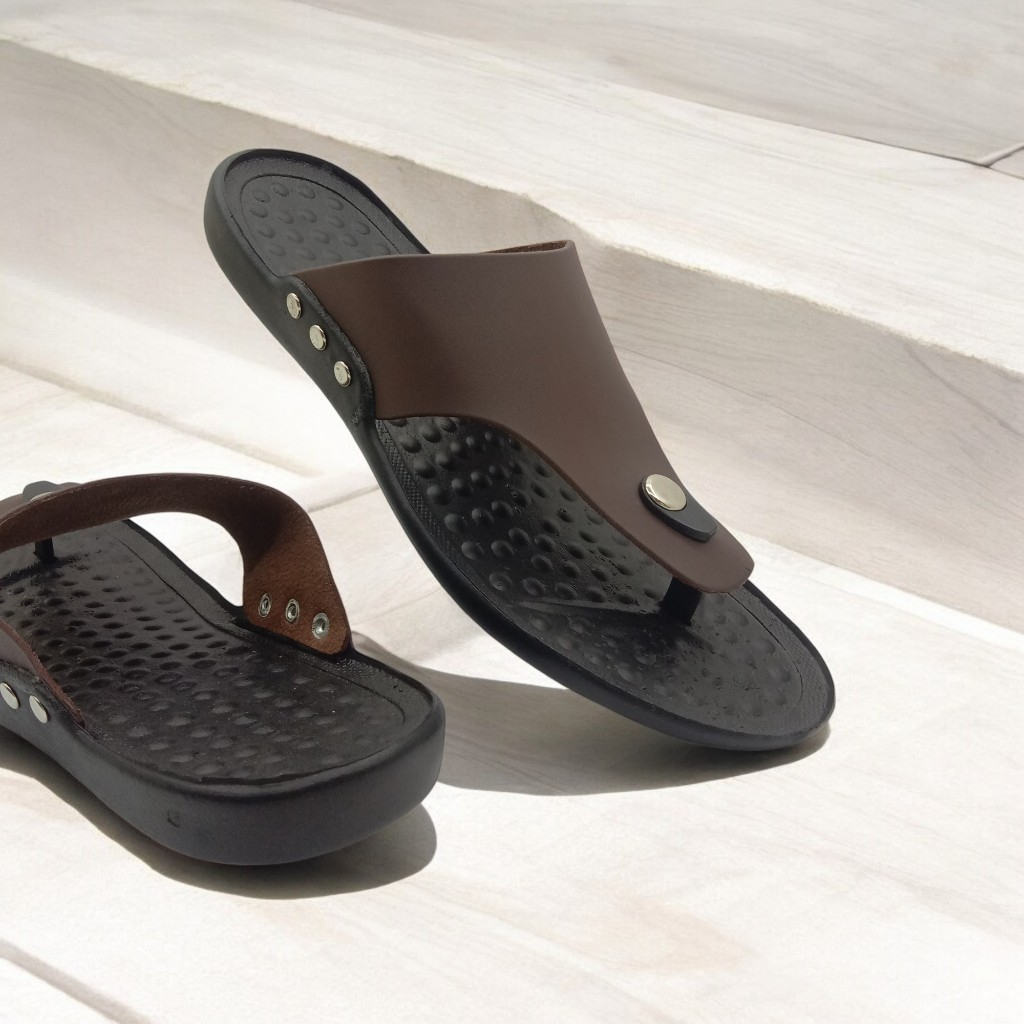 Sandal Kulit Pria 100% kulit asli terbaru dan terkini awet berkwalitas sandal pria keren Terlaris