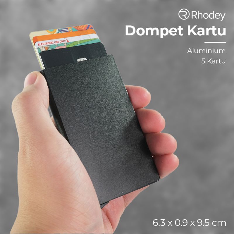 Rhodey Dompet Kartu Slim Slider Aluminium