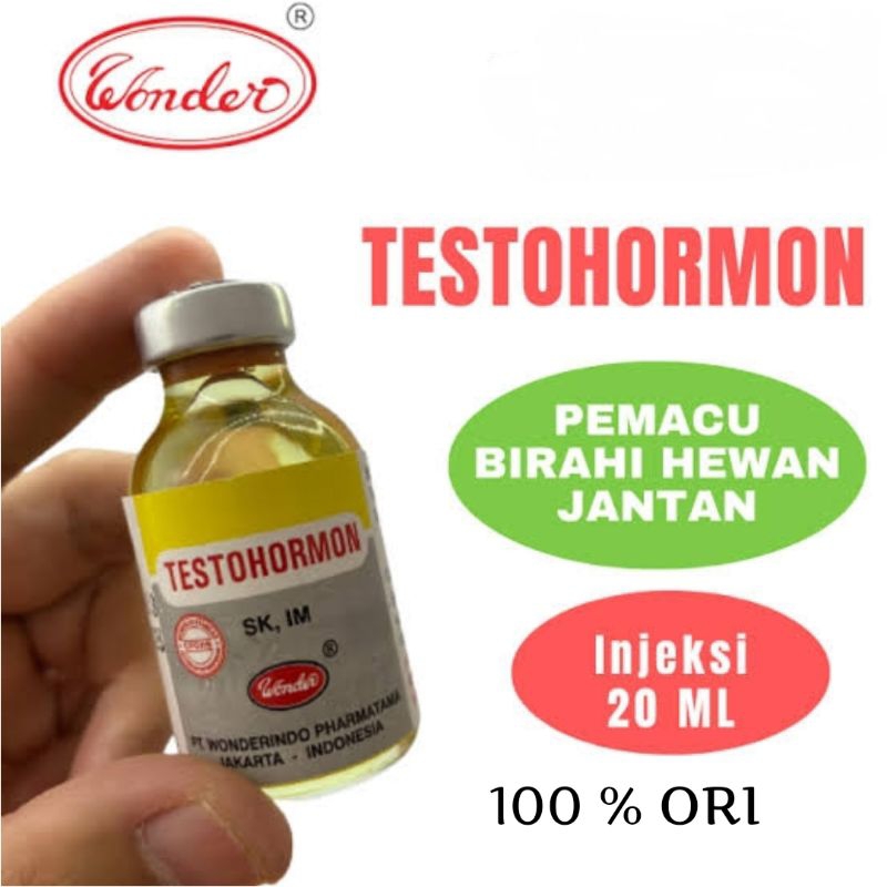 Testohormon 20 ml Pemacu Birahi Hewan JantanSapi Kambing Babi Anjing Kucing Ayam Unggas