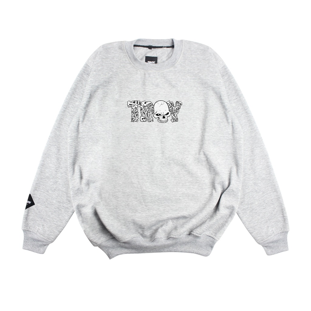 Troy Company Sweater Crewneck Misty The Bones - Sweater Crewneck Pria Abu Misty SW 2926