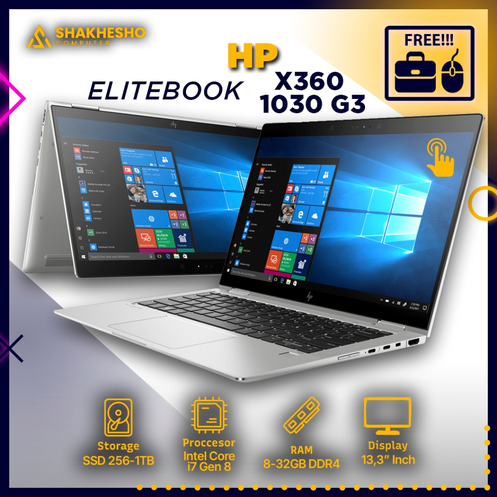 Laptop HP Elitebook X360 1030 l Core i7 gen 8 l Ram onboat 16 GB
