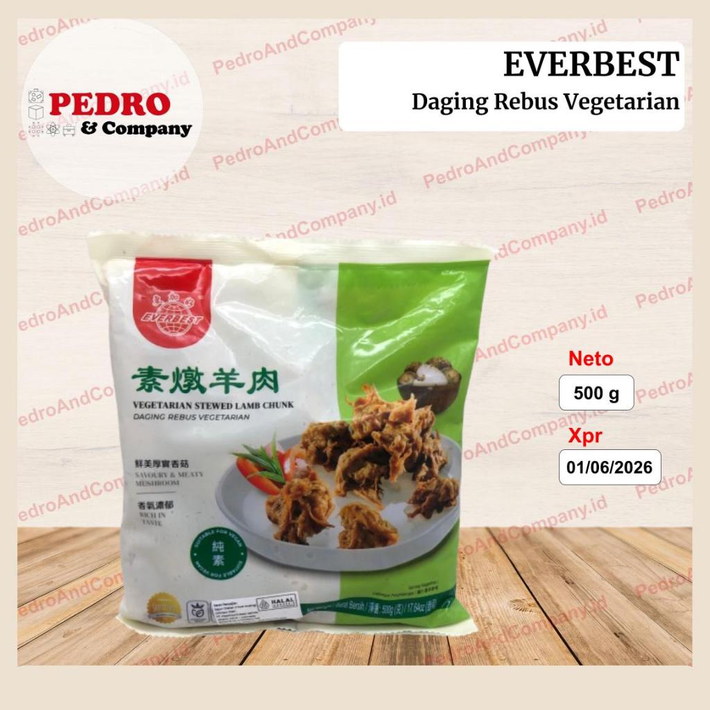 

FROZEN Everbest vegetarian Stewed Lamb Chunk 500 gram daging imitasi rebus kambing