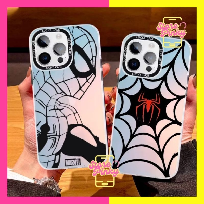Case  IPHONE 7 8 7+ 8+ X XS XR 11 12 13 14 15 PRO MAX Casing Motif IMD Spiderman Couple Hologram Pre