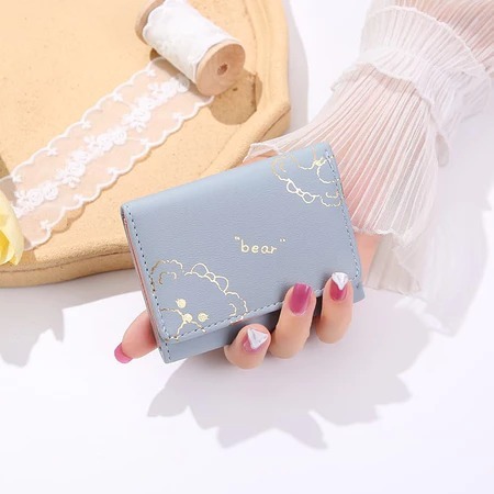 Dompet Mini Wanita Fashion Korea Impor Dompet Wanita Lipat Mini D241 Bahan Kulit Dompet Kartu PU Dom