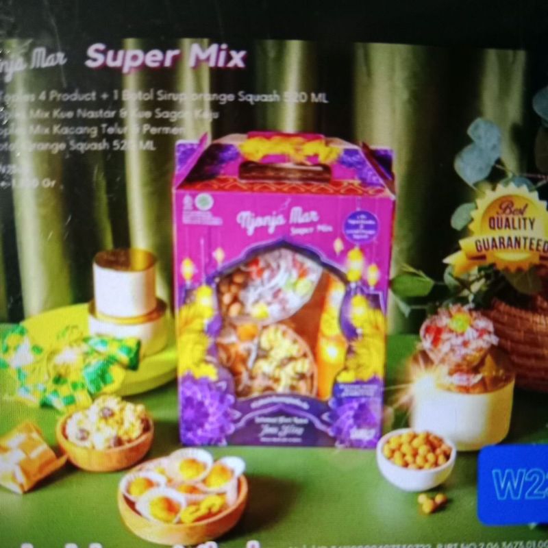 

PROMO PAKET LEBARAN KUE NJONJA MAR SUPER MIX 2+1 ISI 2 TOPLES ISI 4 PRODUK MIX + Q SIRUP 520 ML
