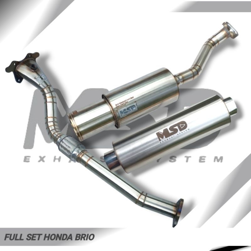 Full System Mobil Honda Brio Downpipe Frontpipe Resonator Muffler Original Msd Exhaust