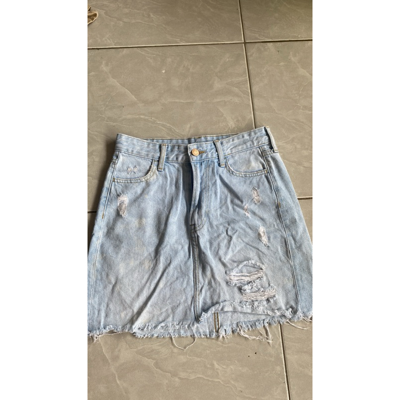 rok jeans pendek brand H&M nominus