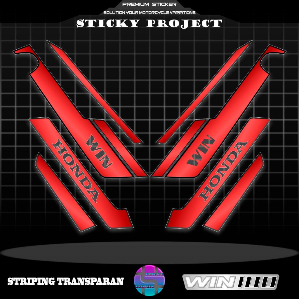 STICKER TRANSPARAN HONDA WIN 100 / STRIPPING WIN100 / STIKER VARIASI HONDA WIN VIRAL / MUIZZSTORES 2