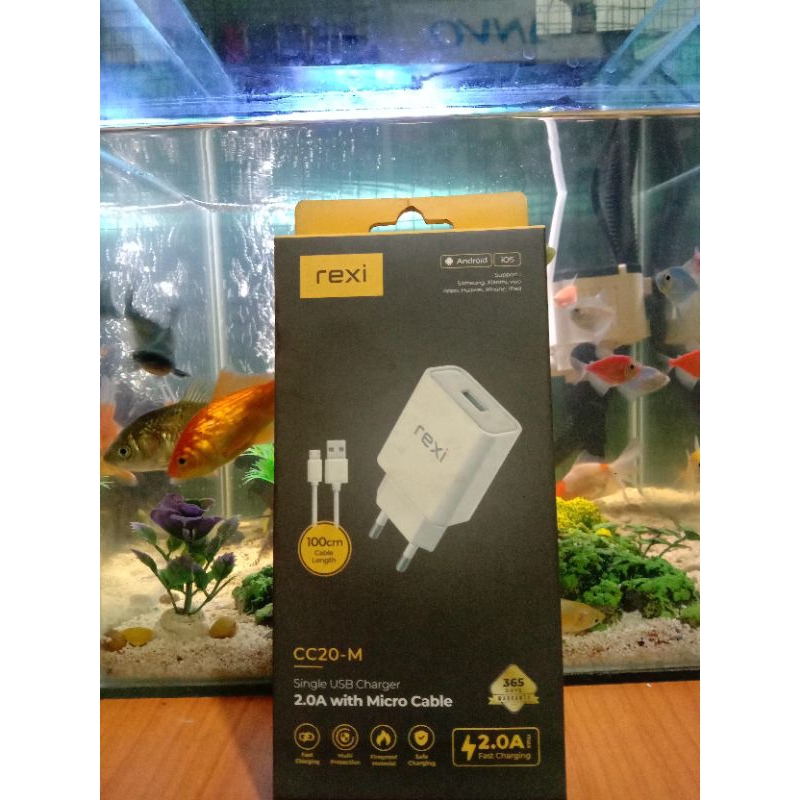 Rexi CC20-M Charger USB 2.0A dengan Micro Cable