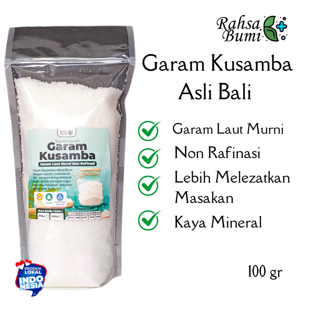 

Garam Kusamba Bali 100gr - Sea Salt Garam Laut Murni Kasar Krosok Garem Dapur Masak / Spa Kecantikan by Rahsa Bumi