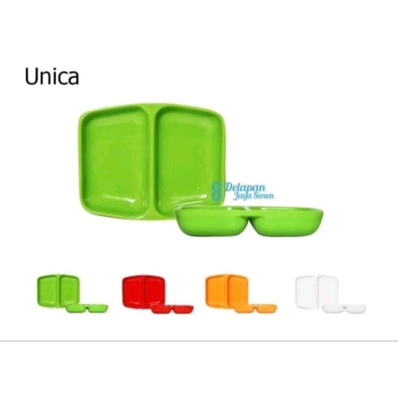 Tempat Sambal Unica Sekat 2 Piring Sambal Unica Sekat 2 Wadah Sambal Piring Saji Saos Sambal Kecap B