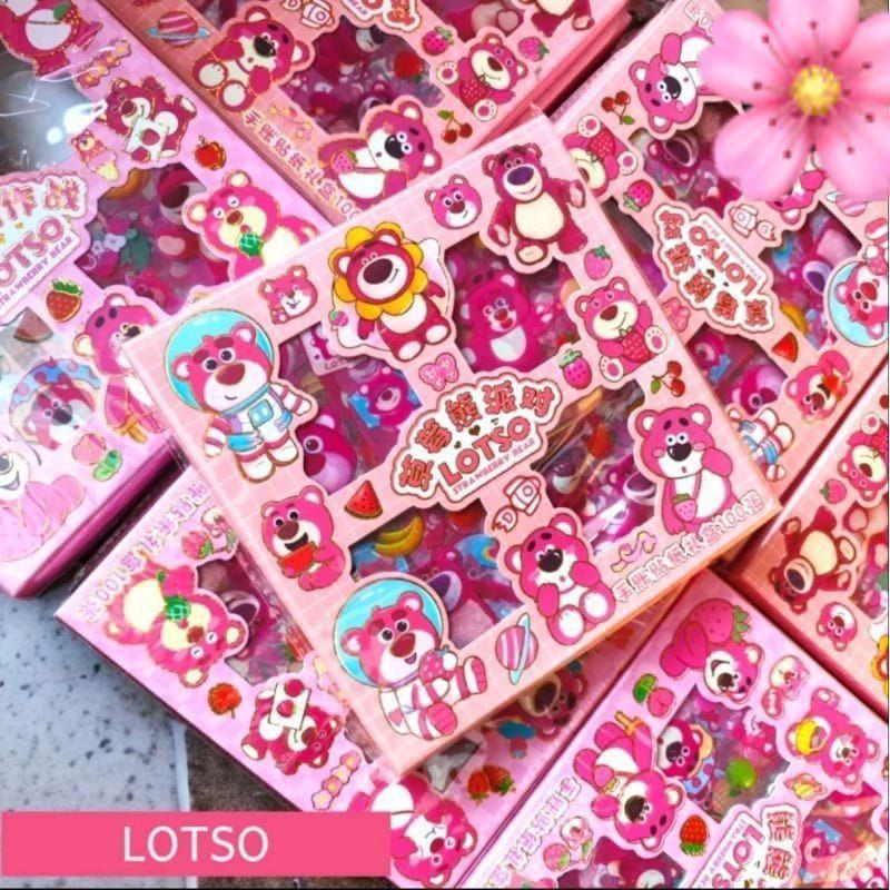

Mainan anak Sticker Lotso & Sanrio Karakter 2 dimensi isi 100 pcs