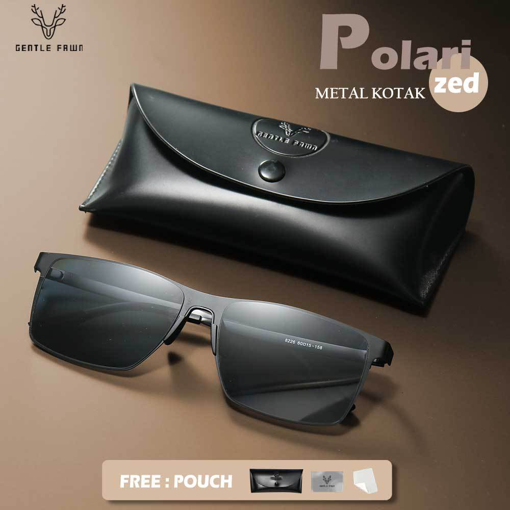 Gentle Fawn Kacamata Sunglasses Polarized Anti Silau  Bentuk Kotak Bahan Metal Kuat  Fashion Pria Wa