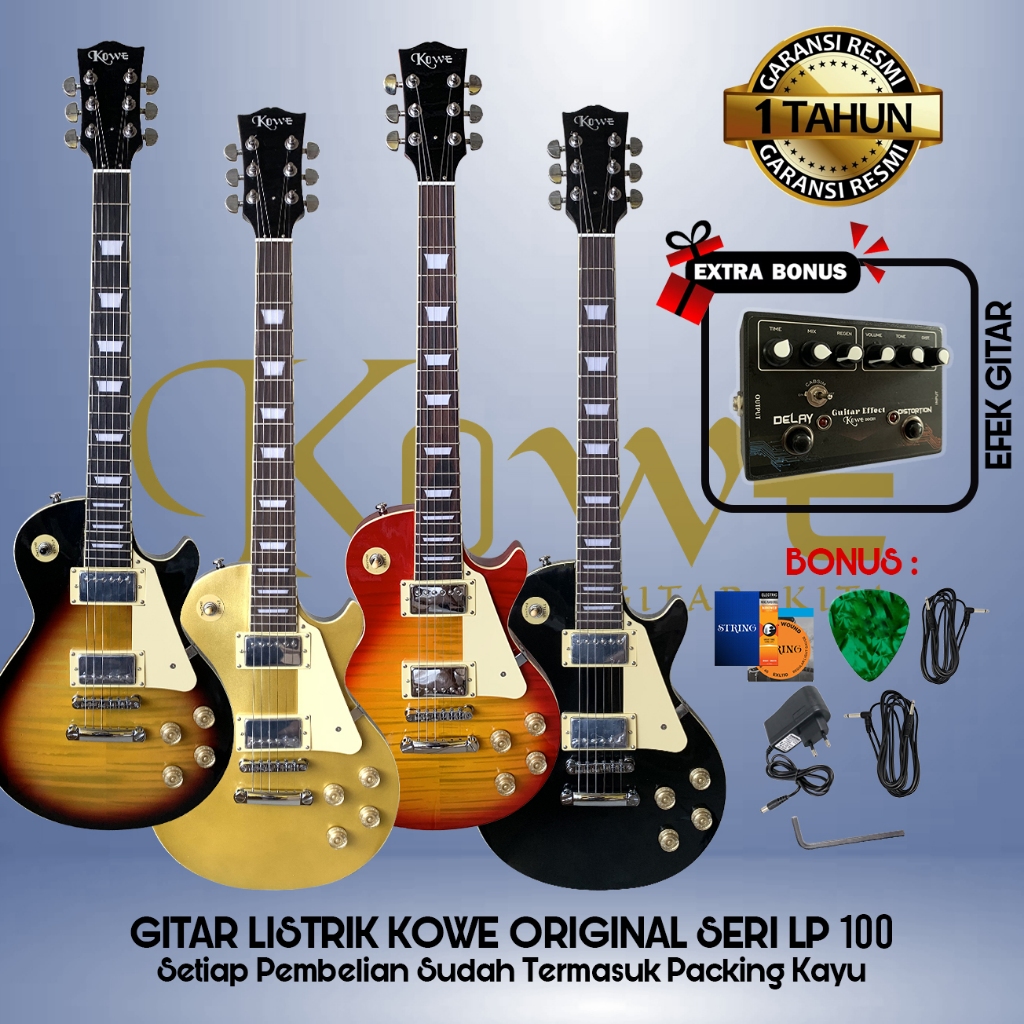 Gitar Elektrik LISTRIK Merk Kowe Model Lesspaul Berkualitas