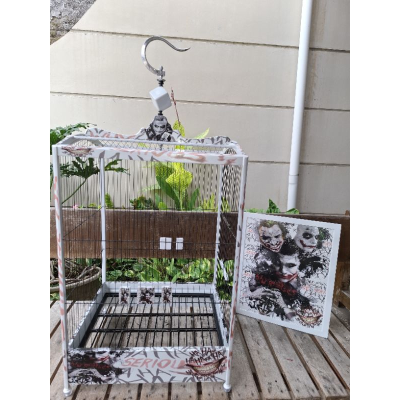 SANGKAR KANDANG KOTAK KENARI DECAL WATER SLIDE MOTIF JOKER