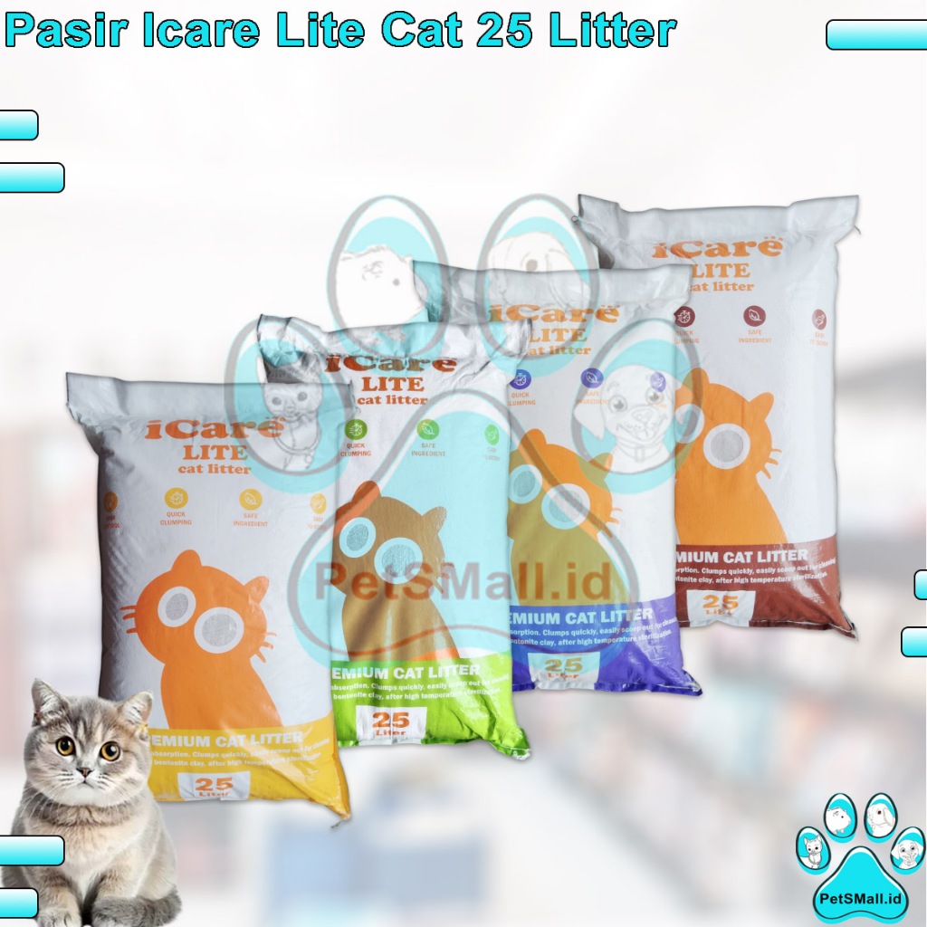 Pasir Kucing 25 Liter ICare Gumpal wangi - Pasir Kucing ICARE 25 l Gumpal Wangi