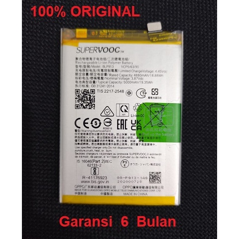 OPPO Battery Baterai Batere Batre Oppo K9x 5G 2021 BLP913 Original