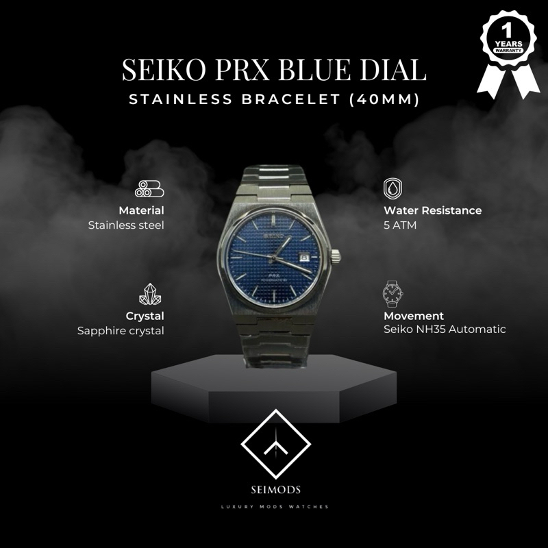 Jam Tangan Seiko Mod PRX 80 Automatic Blue 40mm Watch
