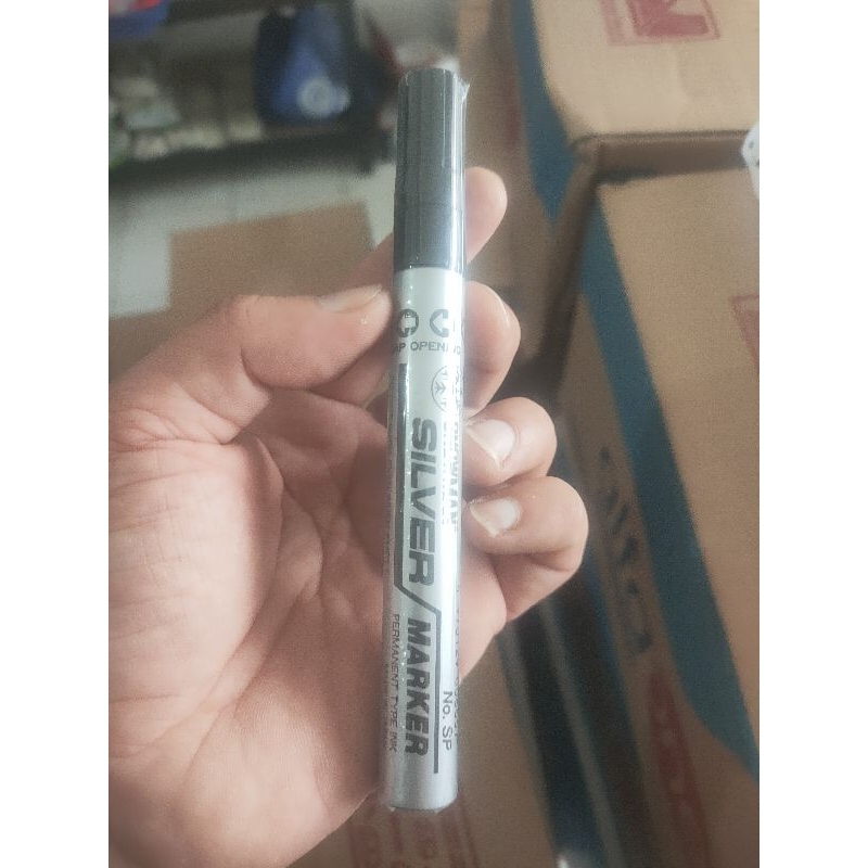 

spidol snowman paint marker warna silver / perak harga satuan