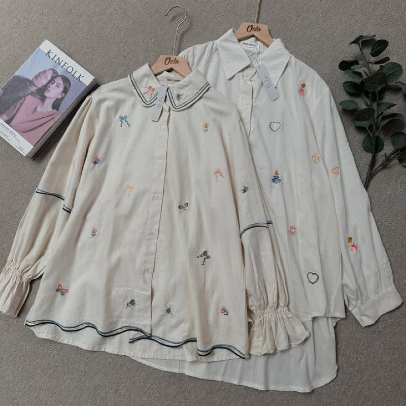 Chasya Blouse By Oclo | Blouse Atasan Wanita Motif Bunga