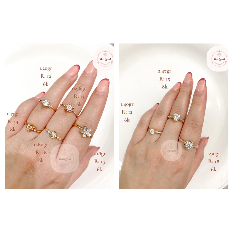 Cincin emas fashion diamond look 300 & 375