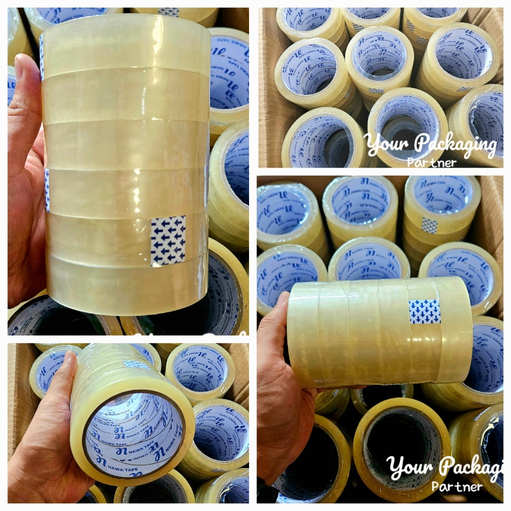 

(isi 6) Lakban Bening Dua Jari 24mm 72 Yard Ekonomis Murah Isolasi Bening
