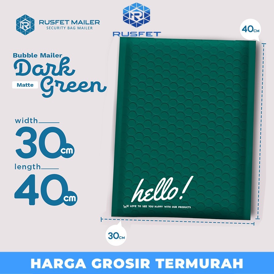 

AMPLOP BUBBLE MAILER DARK GREEN PREMIUM 30x40cm TERMURAH SATUAN