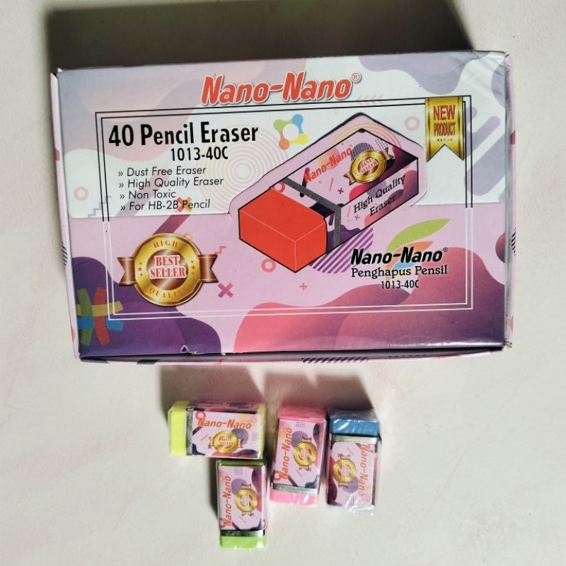 

STIP / PENGHAPUS WARNA-WARNI NANO HARGA PER BOX ISI 40 PCS MURAH DAN GROSIR