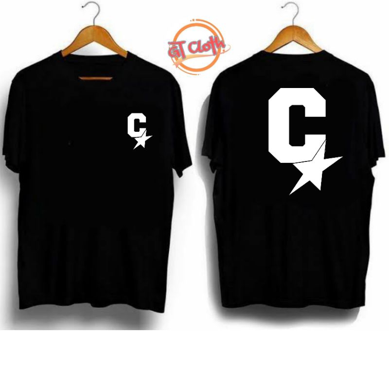 LOGO Inisial Nama Huruf C Star Baju Kaos Distro Bahan Premium Pria Wanita