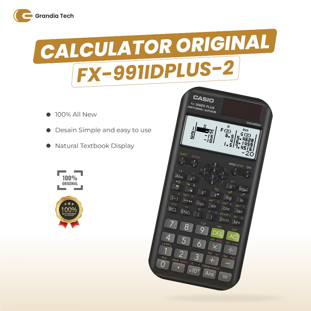 

Kalkulator CASIO FX-991 IDPlus -2nd edition Kalkulator Sekolah/Kuliah - Calculator Scientificq