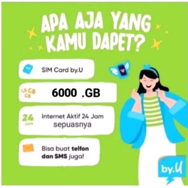 kartu perdana Byu kuota 6000GB masa aktif 5 tahun