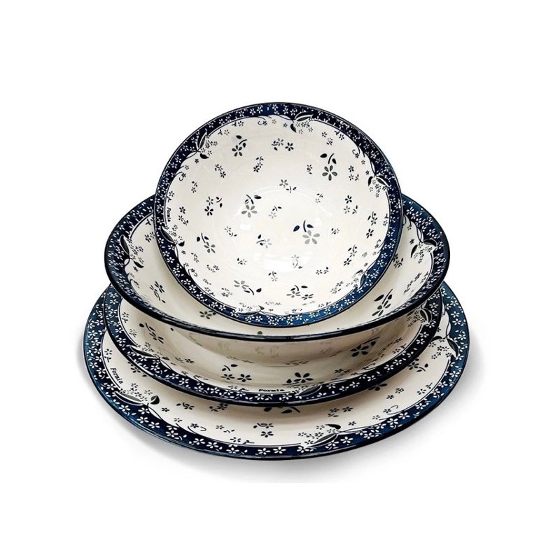 PIRING & MANGKOK KERAMIK DAFFODIL BLUE -FORMIA