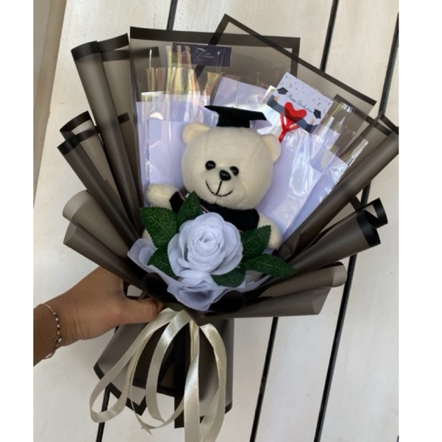 

(10 lembar) Buket Boneka Wisuda Ukuran M Dengan 10 Lembar Buket Ulang Tahun Pernikahan Kado Gift