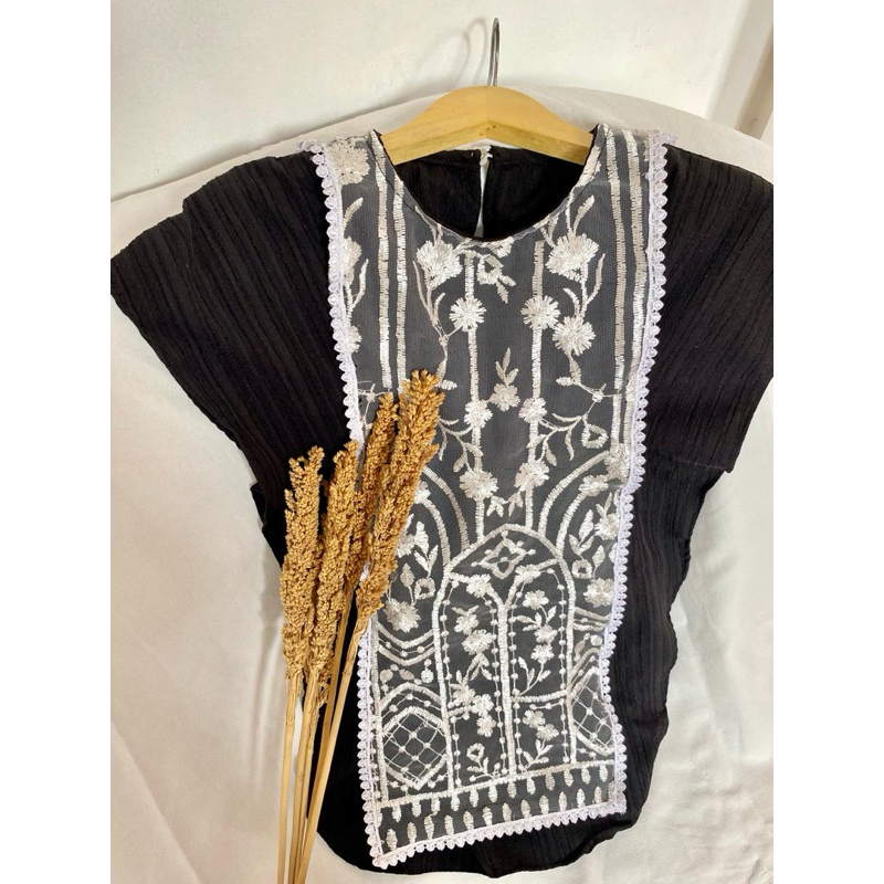 kaftan lady crush mix brukat, kaftan ibu dan anak, kaftan couple, baju lebaran