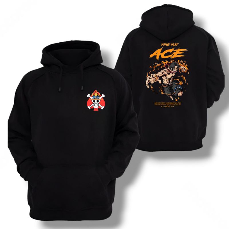 Sweater Hoodie Anime One Piece Portgas D Ace Jaket Hoodie One Piece L-XXL