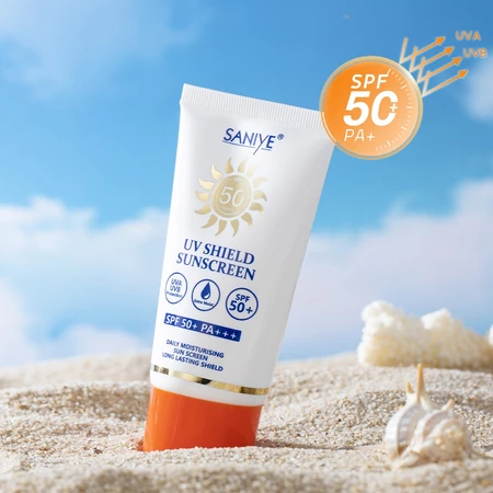 SANIYE【BPOM】Sunscreen SPF 50 PA++ Sunblock Tabir Surya Pelembab Surya Anti Penuaan 30ML R1213#WHITE 