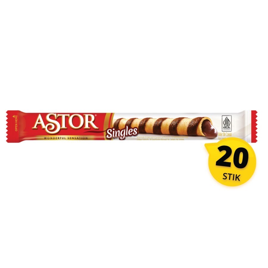 

Astor singles chocolate roll wafer (20pcs) | Dalla Raya Shop