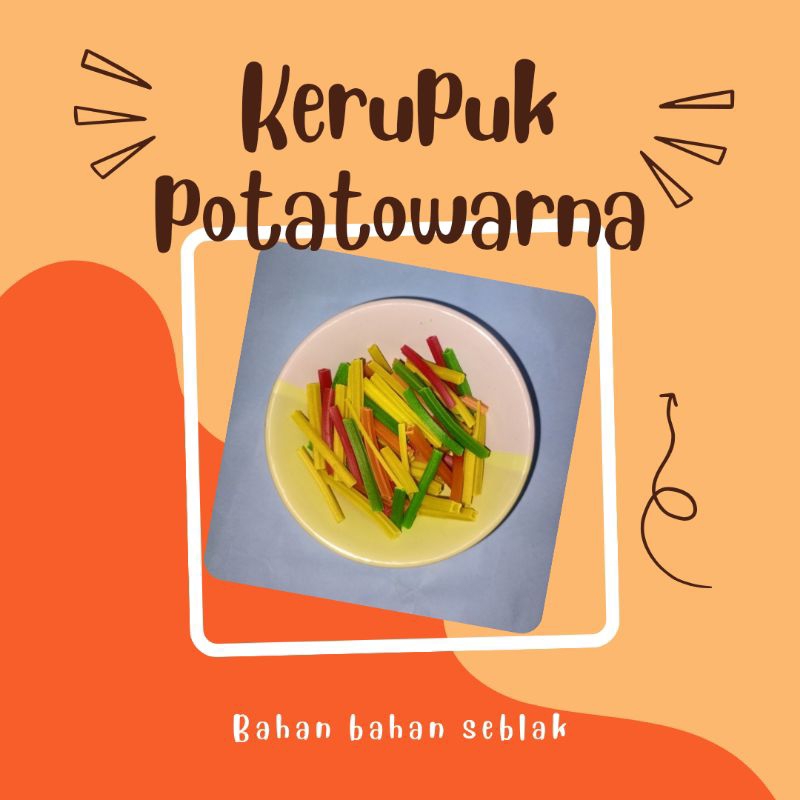 

kerupuk potato warna kemasan 150gr,kerupuk goreng,seblak